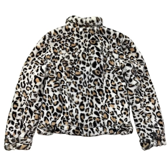 Blank NYC Animal Leopard Print Faux Fur Shearling Cozy Trucker Jacket Size XS - Picture 2 of 8